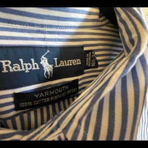 Ralph Lauren blue striped Oxford button down